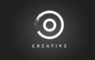 O Circular Letter Logo with Circle Brush Design and Black Background. vector