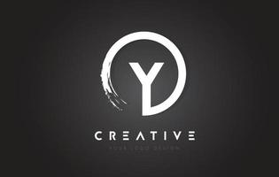 Y Circular Letter Logo with Circle Brush Design and Black Background. vector