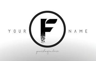 F Logo Letter with Digital Pixel Tech Design Vector. vector