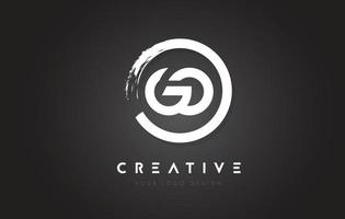 GO Circular Letter Logo with Circle Brush Design and Black Background. vector