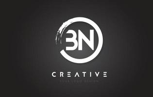 BN Circular Letter Logo with Circle Brush Design and Black Background. vector
