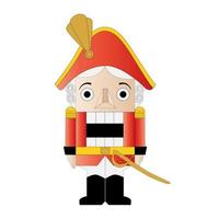 isolated illustration of a nutcracker with a saber on a white background vector