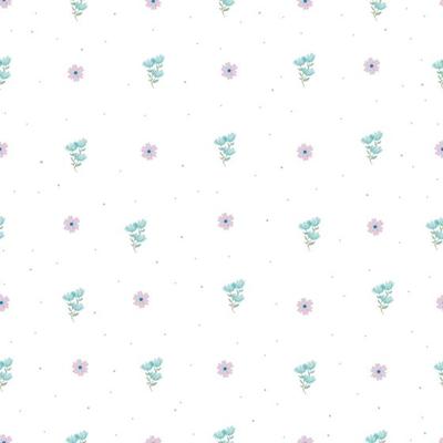 Cute simple Floral pattern in the small blue flower. Seamless vector texture. Printing with small blue flowers. spring flowers, summer flowers.