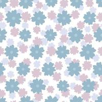 Floral pattern. Pretty flowers on white background. Printing with small purple flowers. Ditsy print. Seamless vector texture. Cute flower patterns. elegant template for fashionable printers