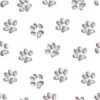 animal steps, footprint, trail. squirrel tracks. Typical footprints seamless pattern vector