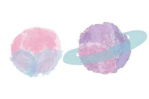 planetas de fantasía de colores. bola abstracta rosa. ilustración vectorial vector