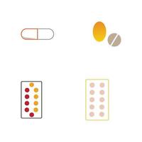 medical pills icon vector logo illustration design template