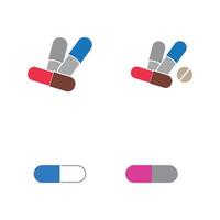 medical pills icon vector logo illustration design template