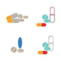 medical pills icon vector logo illustration design template