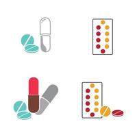 medical pills icon vector logo illustration design template