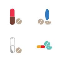 medical pills icon vector logo illustration design template