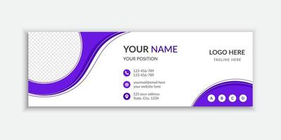 Minimalist personal email signature or email footer design template vector