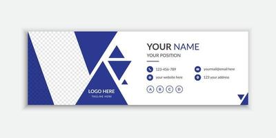 Simple clean email signature or email footer template design layout vector