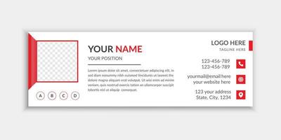 Red color custom email signature or email footer design vector