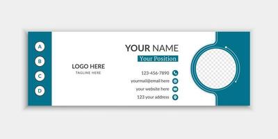 Flat Simple Email Signature or email footer Template Design vector