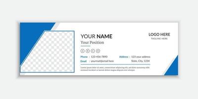 Simple minimalist email signature template design layout vector