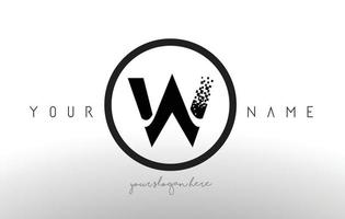 W Logo Letter with Digital Pixel Tech Design Vector. vector