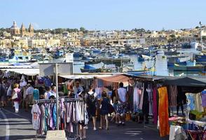 La Valletta, Malta, 2014 - The street market in the harbor of the Valletta. Isle of Malta photo