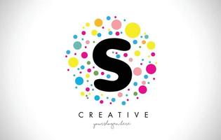 S Bubble Dots Letter Logo Design with Creative Colorful Bubbles. vector