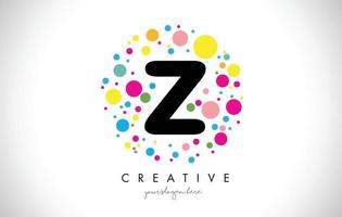 Z Bubble Dots Letter Logo Design with Creative Colorful Bubbles. vector