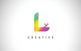 L Colorful Logo Letter Design Vector. Creative Rainbow Gradient Letter Icon vector