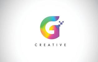 G Colorful Logo Letter Design Vector. Creative Rainbow Gradient Letter Icon vector