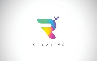 R Colorful Logo Letter Design Vector. Creative Rainbow Gradient Letter Icon vector