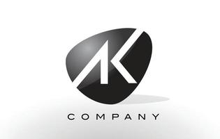 ak logo. vector de diseño de letra.