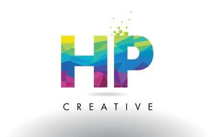 HP H P Colorful Letter Origami Triangles Design Vector. vector