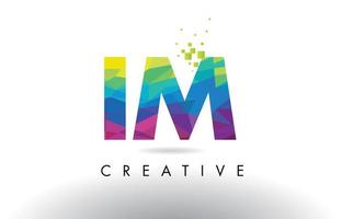 IM I M Colorful Letter Origami Triangles Design Vector. vector