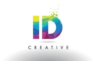 ID I D Colorful Letter Origami Triangles Design Vector. vector