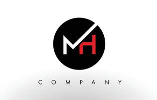 logotipo de mh. vector de diseño de letra.