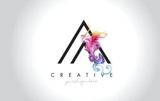 A Vibrant Creative Leter Logo Design with Colorful Smoke Ink Flowing Vector. vector