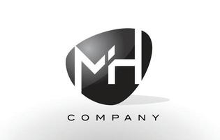 logotipo de mh. vector de diseño de letra.