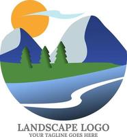 Landscape adventure logo company vector