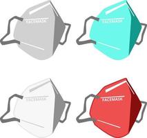 Set of colorful facemask vector