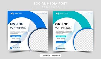 Digital marketing live webinar social media template vector