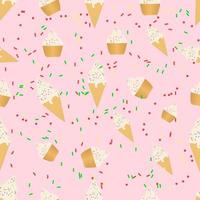 seamless pattern with es cream illustrations. vector