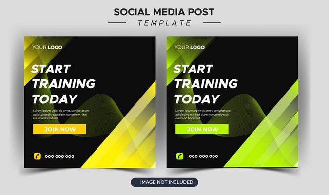 fitness gym social media post and web banner design