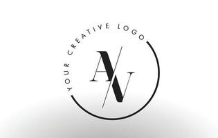 AV Serif Letter Logo Design with Creative Intersected Cut. vector