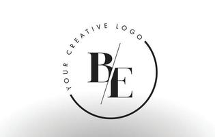 BE Serif Letter Logo Design with Creative Intersected Cut. vector