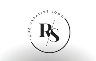 Diseño de logotipo de letra rs serif con corte intersectado creativo. vector