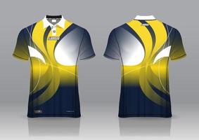 polo shirt uniform design, can be used for badminton, golf in front view, back view. jersey mockup Vector, design premium very simple and easy to customize vector