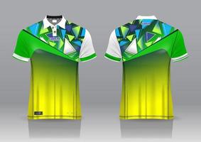 polo shirt uniform design, can be used for badminton, golf in front view, back view. jersey mockup Vector, design premium very simple and easy to customize vector