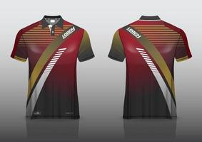 Diseño de uniforme de camisa de polo, se puede utilizar para bádminton, golf en la vista frontal, vista posterior. vector de maqueta de jersey, diseño premium muy simple y fácil de personalizar