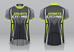 diseño de camiseta para ciclismo, vista frontal y posterior, uniforme elegante y fácil de editar e imprimir, uniforme del equipo de ciclismo vector