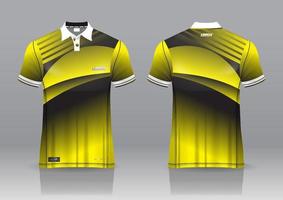 Diseño de uniforme de camisa de polo, se puede utilizar para bádminton, golf en la vista frontal, vista posterior. vector de maqueta de jersey, diseño premium muy simple y fácil de personalizar