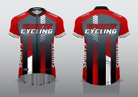 diseño de camiseta para ciclismo, vista de camiseta delantera y trasera, uniforme elegante y fácil de editar e imprimir, uniforme del equipo de ciclismo vector