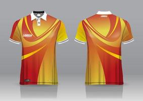 polo shirt uniform design, can be used for badminton, golf in front view, back view. jersey mockup Vector, design premium very simple and easy to customize vector