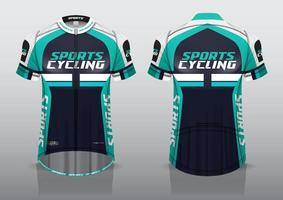 diseño de camiseta para ciclismo, vista de camiseta delantera y trasera, uniforme elegante y fácil de editar e imprimir, uniforme del equipo de ciclismo vector